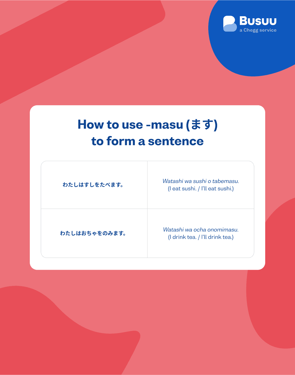 japanese verbs busuu